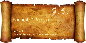 Faragó Viola névjegykártya